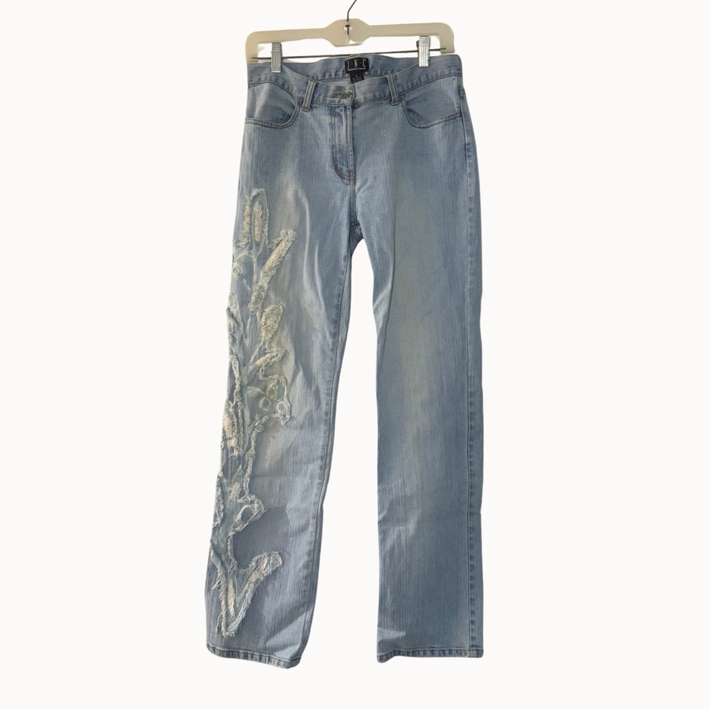 INC International Concepts Bootcut Jeans with Embroidered Leg Detail - Picture 3 of 11